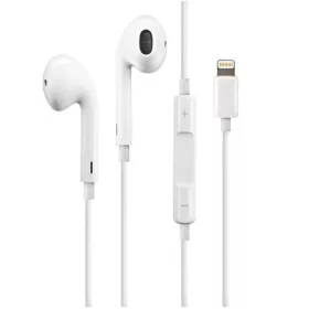   Apple EarPods stereo headset iPhone 8pin csatlakozóval, hangerőszabályzós, fehér, (MMTN2ZM/A) (csomagolás nélküli)