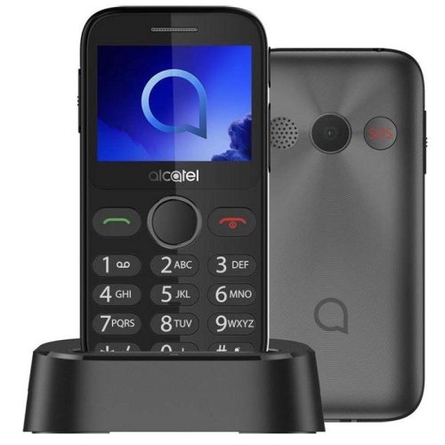 Alcatel 2020X mobiltelefon, kártyafüggetlen, magyar nyelvű, dual sim, szürke (Metallic Gray)