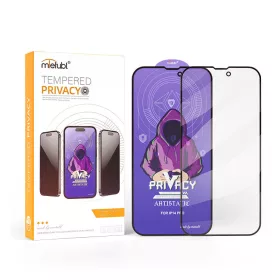   Xiaomi Redmi 14C előlapi üvegfólia, HD edzett, hajlított, fekete keret, betekintés védelem, Full Glue, Mletubl Privacy