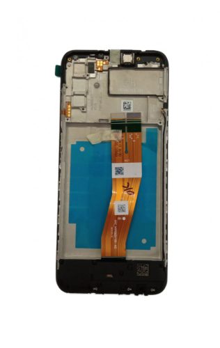 Samsung A037F Galaxy A03S fekete gyári LCD+érintőpanel kerettel hangszóróval, töltőcsatlakozóval (nem EU kódos)