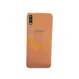   Samsung Galaxy A70 gyári készülék hátlap, bontott, kamera lencsével, narancssárga, SM-A705