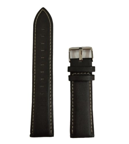 Colmi okosóra szíj, műbőr, fekete, 22mm, Leather Strap