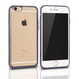 LG K10 szilikon tok, átlátszó / szürke, színes keretes