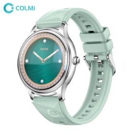   Colmi L28 okosóra szilikon + fém szíjjal, 1,32" AMOLED kijelző, bluetooth hívás, IP67 vízállóság, ezüst / zöld, ezüst