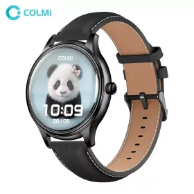   Colmi L28 okosóra szilikon + bőr szíjjal, 1,32" AMOLED kijelző, bluetooth hívás, IP67 vízállóság, fekete