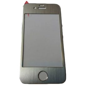 iPhone 4 4G 4S ezüst színű 0,3mm előlapi üvegfólia