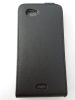 Sony Xperia J ST26I fekete szilikon keretes vékony flip tok