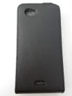 Sony Xperia J ST26I fekete szilikon keretes vékony flip tok