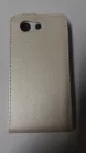 Sony Xperia Z3 Compact D5803 fehér szilikon keretes vékony flip tok