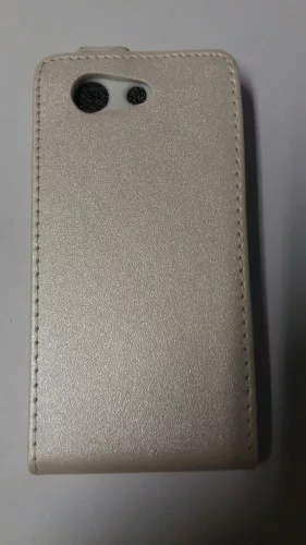 Sony Xperia Z3 Compact D5803 fehér szilikon keretes vékony flip tok