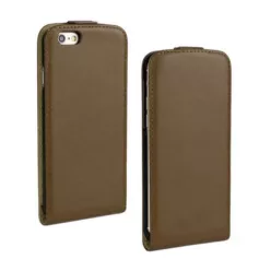   Samsung I9500 I9505 I9506 I9515 Galaxy S4 barna szilikon keretes vékony flip tok