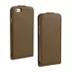 Samsung I9500 I9505 I9506 I9515 Galaxy S4 barna szilikon keretes vékony flip tok
