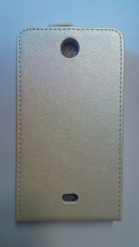 Microsoft Lumia 430 fehér szilikon keretes vékony flip tok