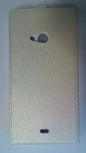Microsoft Lumia 540 fehér szilikon keretes vékony flip tok