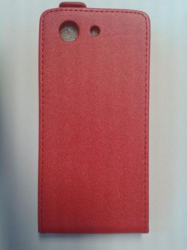 Sony Xperia Z3 Compact D5803 piros szilikon keretes vékony flip tok
