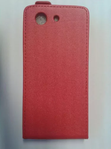 Sony Xperia Z3 Compact D5803 piros szilikon keretes vékony flip tok