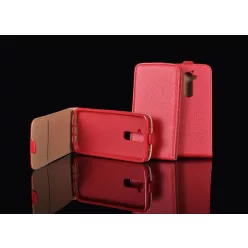 Huawei Y635 piros szilikon keretes vékony flip tok