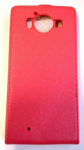 Microsoft Lumia 950 piros szilikon keretes vékony flip tok