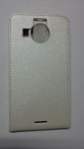 Microsoft Lumia 950XL fehér szilikon keretes vékony flip tok