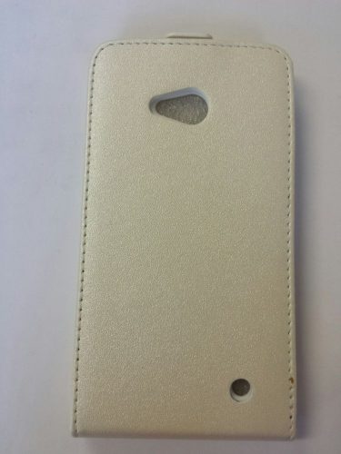 Microsoft Lumia 550 fehér szilikon keretes vékony flip tok