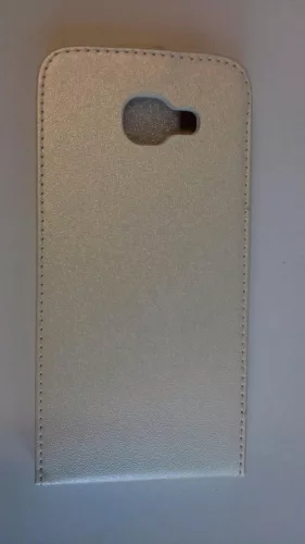 Samsung A710 Galaxy A7 2016 fehér szilikon keretes vékony flip tok