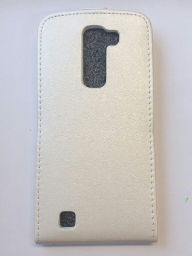 LG K7 X210 fehér szilikon keretes vékony flip tok