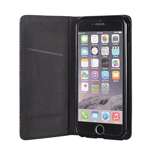 Huawei Nova Plus telefon tok, könyvtok, oldalra nyíló tok, mágnesesen záródó, fekete, Smart Magnet