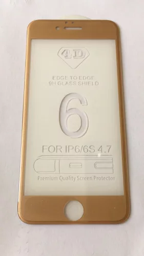 iPhone 6 6S (4,7") arany 3D-s (ívelt) előlapi üvegfólia