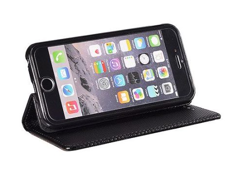 Nokia 8 telefon tok, könyvtok, oldalra nyíló tok, mágnesesen záródó, fekete, Smart Magnet