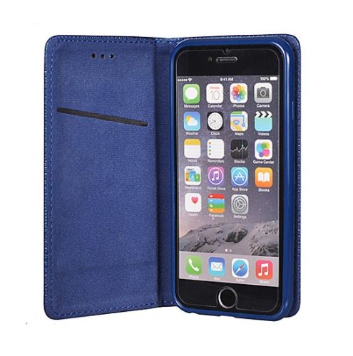 Nokia 8 telefon tok, könyvtok, oldalra nyíló tok, mágnesesen záródó, sötétkék, Smart Magnet