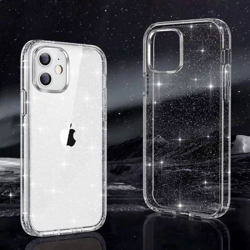 Samsung Galaxy A13 5G/ A04s szilikon tok, hátlap tok, TPU tok, átlátszó, ezüst csillámos, SM-A136,SM-A047 Crystal Glitter