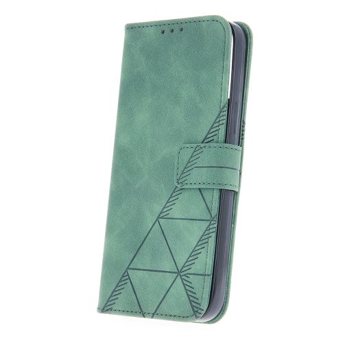 Samsung Galaxy A20e telefon tok, könyvtok, oldalra nyíló tok, mágnesesen záródó, zöld, SM-A202, Smart Trendy Porto