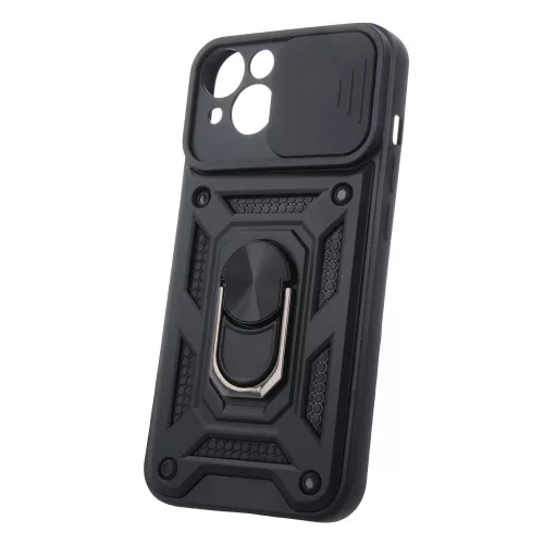iPhone 13 (6.1") ütésálló hátlap tok, kitámasztható, fekete, Defender Slide
