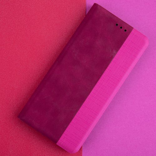 Samsung Galaxy A33 telefon tok, könyvtok, oldalra nyíló tok, mágnesesen záródó, bordó, SM-A336, Smart Tender