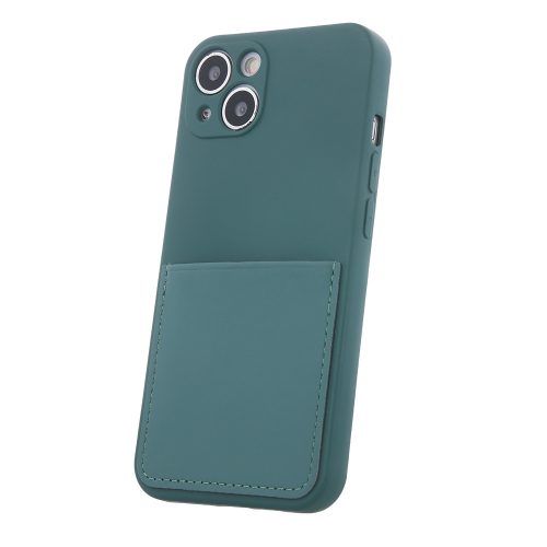 Samsung Galaxy A13 4G szilikon tok, hátlap tok, bankkártya tartós, zöld, SM-A135, Card Cover