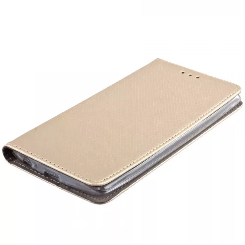 Oppo A17 telefon tok, könyvtok, oldalra nyíló tok, mágnesesen záródó, arany, Smart Magnet