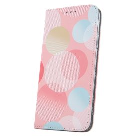   Samsung Galaxy S23 Ultra telefon tok, könyvtok, oldalra nyíló tok, mágnesesen záródó, SM-S908, Smart Trendy Pastel Circular