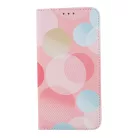 Samsung Galaxy S23 Ultra telefon tok, könyvtok, oldalra nyíló tok, mágnesesen záródó, SM-S908, Smart Trendy Pastel Circular