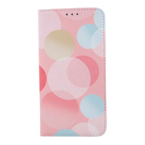 Samsung Galaxy S23 Ultra telefon tok, könyvtok, oldalra nyíló tok, mágnesesen záródó, SM-S908, Smart Trendy Pastel Circular