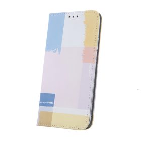  Samsung Galaxy S23 Ultra telefon tok, könyvtok, oldalra nyíló tok, mágnesesen záródó, SM-S908, Smart Trendy Pastel Square