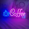 Neon plexi LED lámpa, Coffee, falra akasztható, kék-rózsaszín, Neolia NNE11