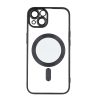 iPhone 13 Pro (6.1") szilikon tok, TPU tok, kamera védelem, magsafe, króm keretes, fekete, Color Chrome Mag