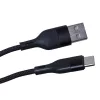 Type-C gyorstöltő adatkábel, 15W / 3A, 1M, szövettel fonott, fekete, Maxlife MXUC-07