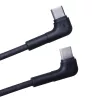 Type-C - Type-C gyorstöltő adatkábel, ferde kábel, 60W, 1M, fekete, Maxlife MXUC-09