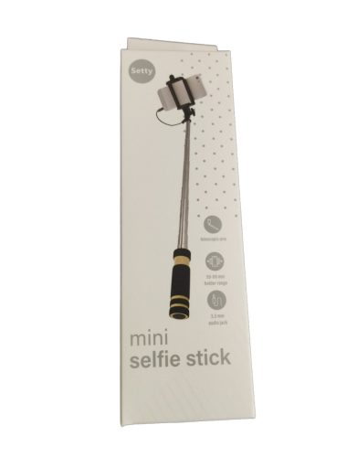 Selfie bot 3.5mm jack csatlakozóval, fekete, Setty SAJ-01
