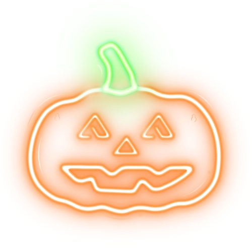 Neon plexi LED lámpa, Pumpkin with Stem, falra akasztható, narancs-zöld, Neolia NNE13