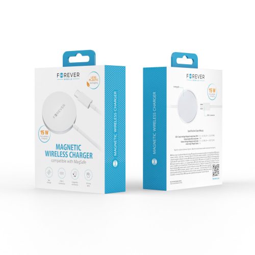Wireless töltő, 15W, 1M, fehér, Forever MAWC-100