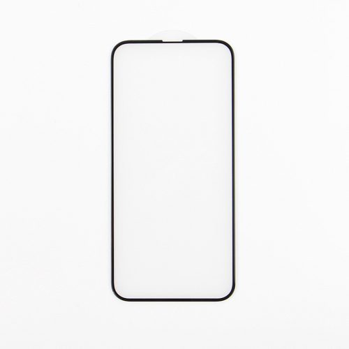 iPhone 15 Pro (6.1") előlapi üvegfólia, edzett, hajlított, fekete keret, 9H, 5D Full Cover