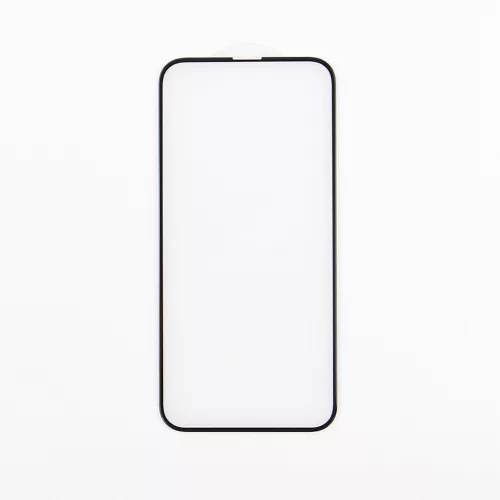 iPhone 15 Pro (6.1") előlapi üvegfólia, edzett, hajlított, fekete keret, 9H, 5D Full Cover