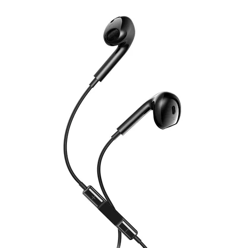 Stereo headset Type-C csatlakozóval, hangerőszabályzós / mikrofonnal, fekete, Maxlife MXEP-04